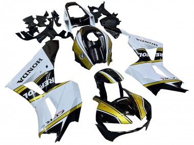 Mejores Carenados Moto Honda CBR600RR 2013-2023 - Blanco Oro Negro Brillante Repsol
