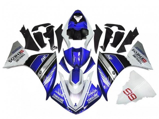 Mejores Carenados Moto Yamaha YZF R1 2009-2011 - Blanco Azul Negro Yamalube ENEOS M1