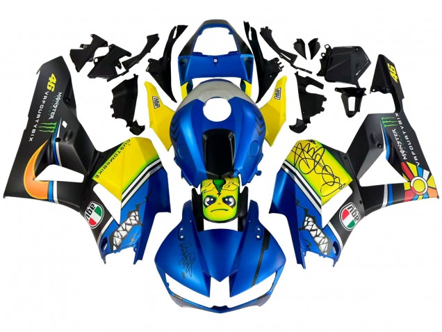 Mejores Carenados Moto Honda CBR600RR 2013-2023 - Azul Amarillo Negro Mate Verde Monstruo Tiburón