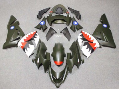 Mejores Carenados Moto Kawasaki ZX10R 2004-2005 - Plata Negro Ninja