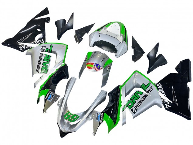 Mejores Carenados Moto Kawasaki ZX10R 2004-2005 - Verde Plata Negro 69