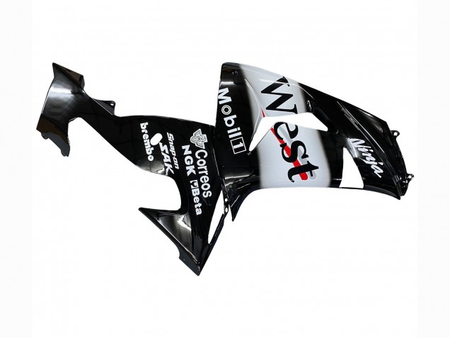Mejores Carenados Moto Kawasaki ZX10R 2006-2007 - Negro Brillante Blanco West