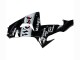 Mejores Carenados Moto Kawasaki ZX10R 2006-2007 - Negro Brillante Blanco West