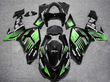 Mejores Carenados Moto Kawasaki ZX10R 2006-2007 - Negro Brillante Verde