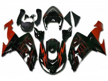 Mejores Carenados Moto Kawasaki ZX10R 2006-2007 - Negro Brillante Rojo