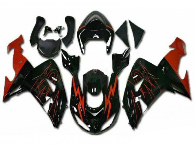 Mejores Carenados Moto Kawasaki ZX10R 2006-2007 - Negro Brillante Rojo