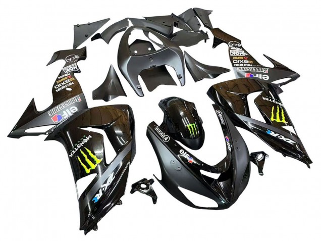 Mejores Carenados Moto Kawasaki ZX10R 2006-2007 - Gris Amarillo Negro Brillante Monstruo Elf