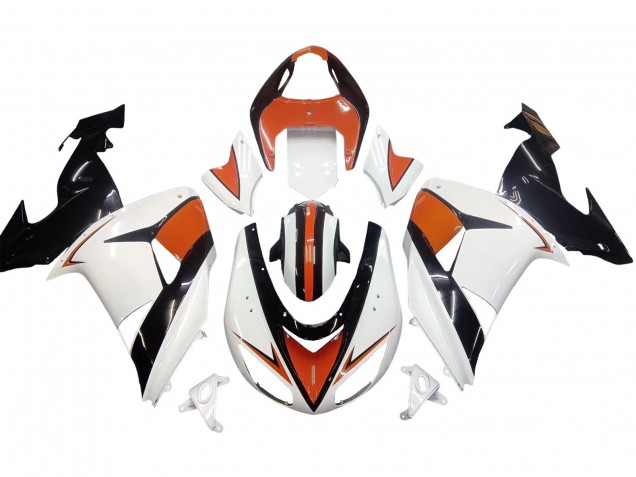 Mejores Carenados Moto Kawasaki ZX10R 2006-2007 - Blanco Naranja Negro