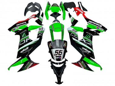Mejores Carenados Moto Kawasaki ZX10R 2008-2010 - Verde Blanco Rojo Negro Monstruo Elf 66