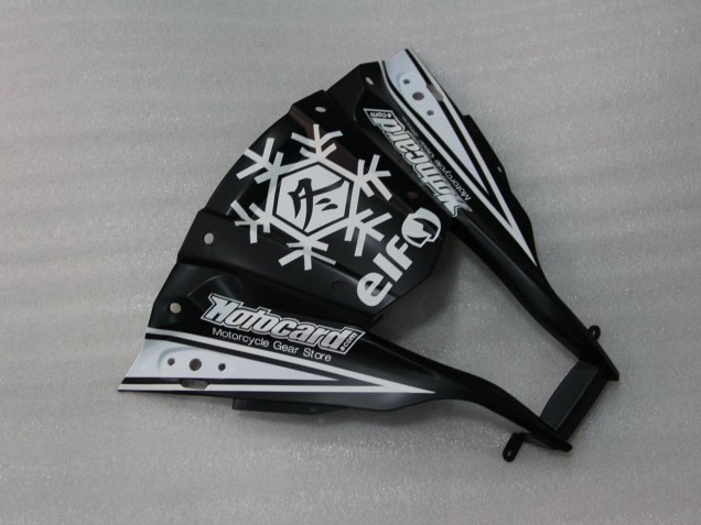 Mejores Carenados Moto Kawasaki ZX10R 2011-2015 - Negro Brillante Blanco Elf Nieve Calcomanía