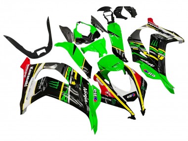 Mejores Carenados Moto Kawasaki ZX10R 2016-2020 - Verde Amarillo Rojo Negro Elf Monstruo