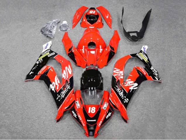 Mejores Carenados Moto Kawasaki ZX10R 2016-2020 - Rojo Negro Brillante Blanco Monstruo 18