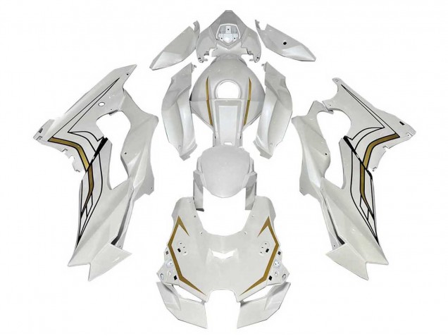 Mejores Carenados Moto Kawasaki ZX10R 2021-2025 - Blanco Oro