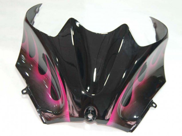 Mejores Carenados Moto Kawasaki ZX14R ZZR1400 2006-2011 - Negro Brillante Rojo Rosa Llama