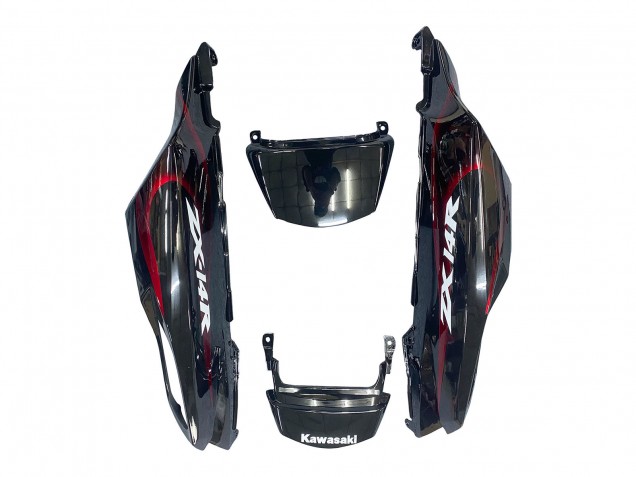 Mejores Kits Carenado Moto Kawasaki ZX14R ZZR1400 2006-2011 - Negro Brillante Rojo Llama