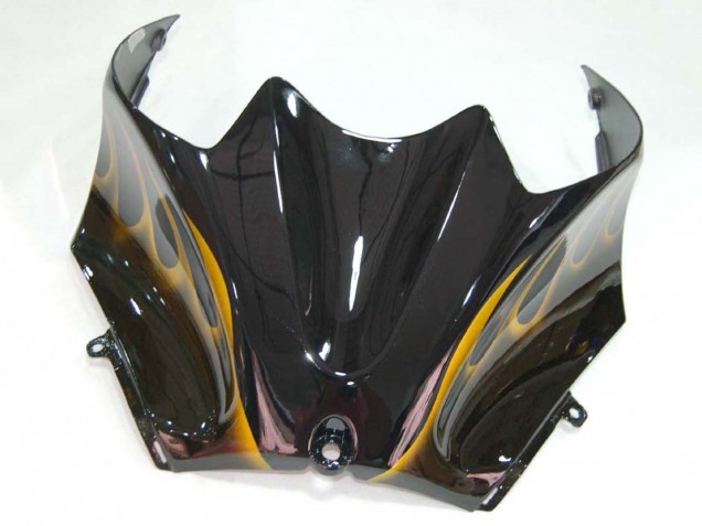 Mejores Carenados Moto Kawasaki ZX14R ZZR1400 2006-2011 - Negro Brillante Oro Llama