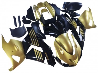 Mejores Carenados Moto Kawasaki ZX14R ZZR1400 2006-2011 - Oro Negro