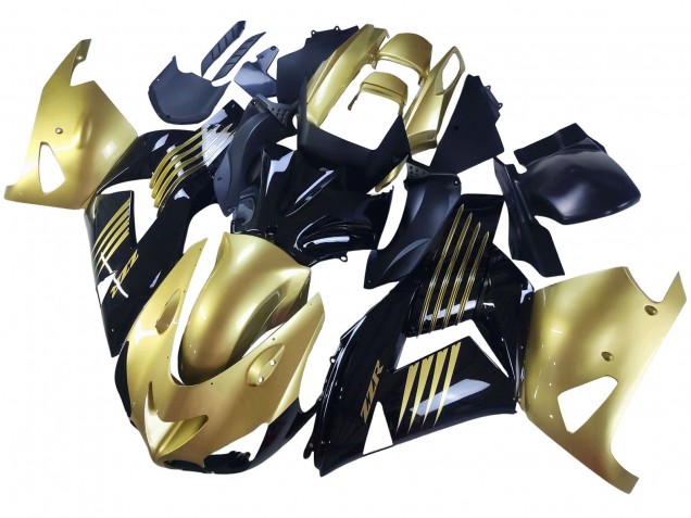 Mejores Carenados Moto Kawasaki ZX14R ZZR1400 2006-2011 - Oro Negro