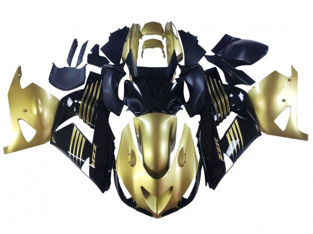 Mejores Carenados Moto Kawasaki ZX14R ZZR1400 2006-2011 - Oro Negro