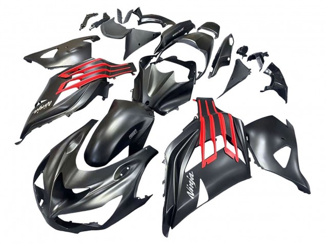 Mejores Carenados Moto Kawasaki ZX14R ZZR1400 2012-2024 - Negro Mate Rojo Blanco Ninja