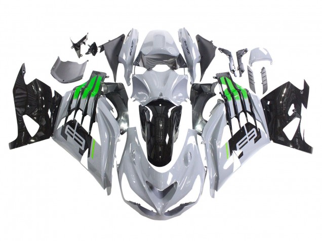 Mejores Carenados Moto Kawasaki ZX14R ZZR1400 2012-2024 - Gris Verde Negro