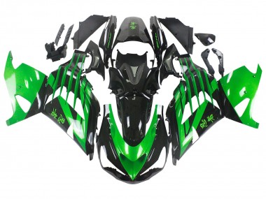 Mejores Kits Carenado Moto Kawasaki ZX14R ZZR1400 2012-2024 - Verde Negro Brillante