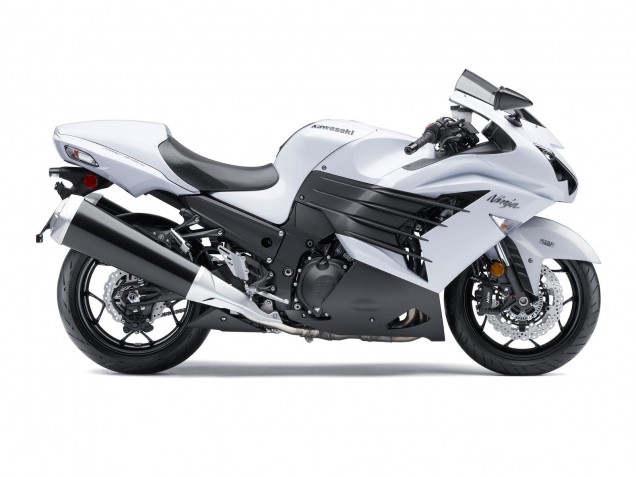 Mejores Carenados Moto Kawasaki ZX14R ZZR1400 2012-2024 - Blanco Negro Mate