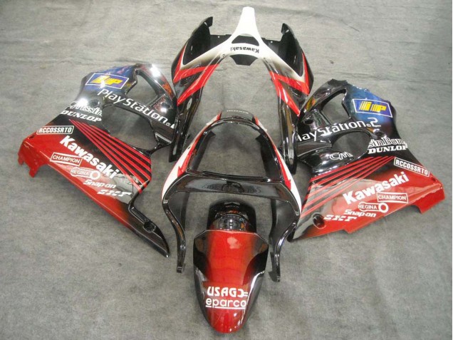 Mejores Carenados Moto Kawasaki ZX6R 2000-2002 - Blanco Rojo Negro PlayStation 2