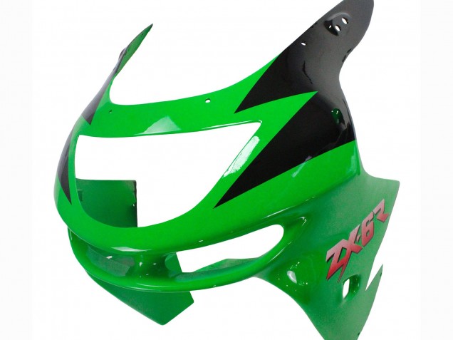 Mejores Carenados Moto Kawasaki ZX6R 1998-1999 - Verde Blanco Negro Brillante