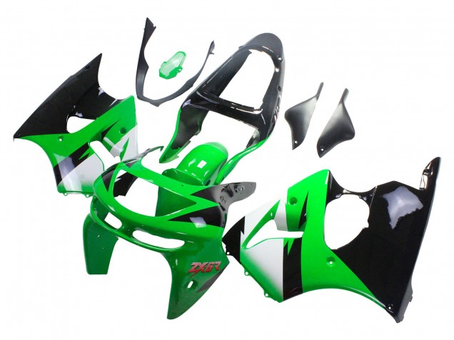Mejores Carenados Moto Kawasaki ZX6R 1998-1999 - Verde Blanco Negro Brillante