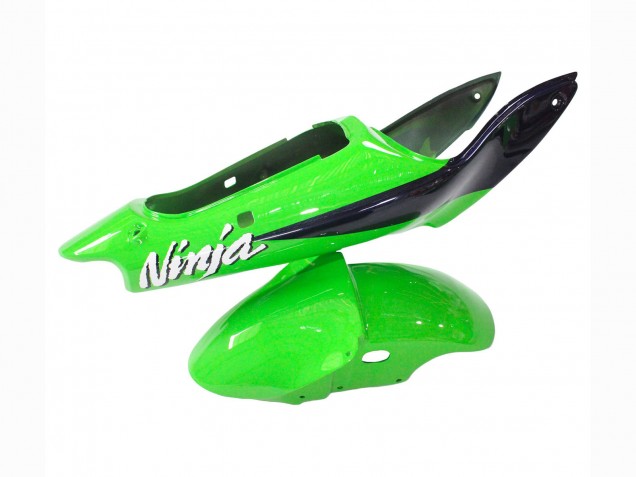 Mejores Carenados Moto Kawasaki ZX6R 1998-1999 - Verde Blanco Azul Oscuro Plata