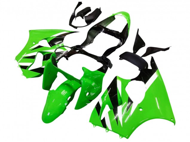 Mejores Carenados Moto Kawasaki ZX6R 2000-2002 - Verde Blanco Negro