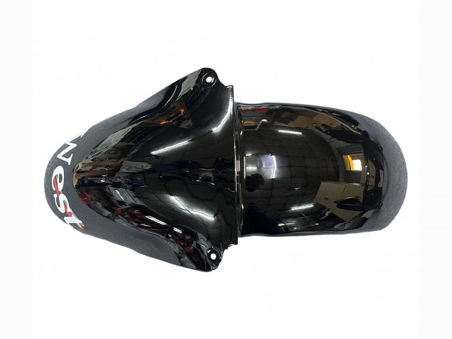 Mejores Carenados Moto Kawasaki ZX6R 2000-2002 - Negro Brillante Blanco West Michelin