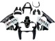 Mejores Carenados Moto Kawasaki ZX6R 2000-2002 - Negro Brillante Blanco West Michelin