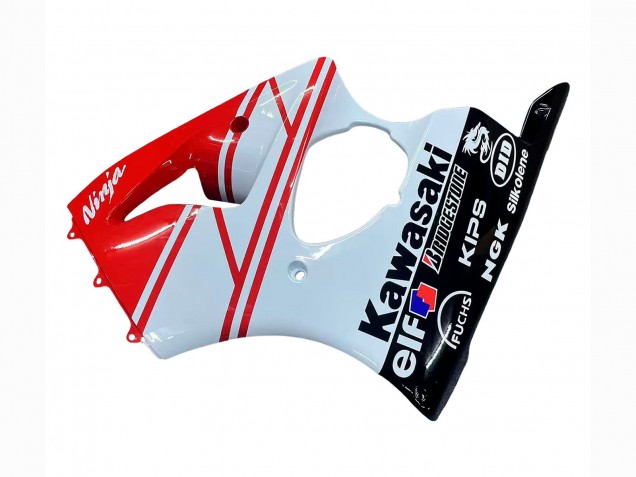 Mejores Carenados Moto Kawasaki ZX6R 2000-2002 - Blanco Rojo Negro
