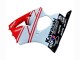 Mejores Carenados Moto Kawasaki ZX6R 2000-2002 - Blanco Rojo Negro
