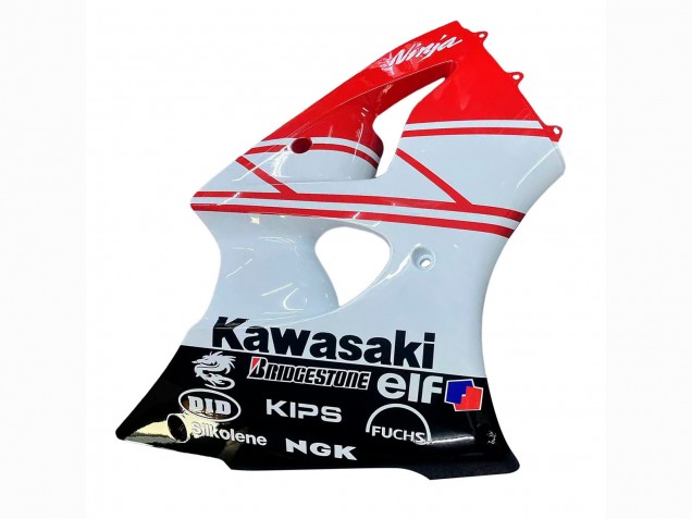 Mejores Carenados Moto Kawasaki ZX6R 2000-2002 - Blanco Rojo Negro