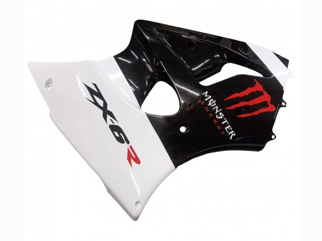 Mejores Carenados Moto Kawasaki ZX6R 2000-2002 - Blanco Negro Rojo Monstruo