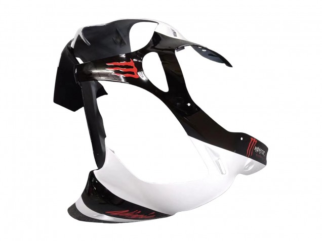 Mejores Carenados Moto Kawasaki ZX6R 2000-2002 - Blanco Negro Rojo Monstruo