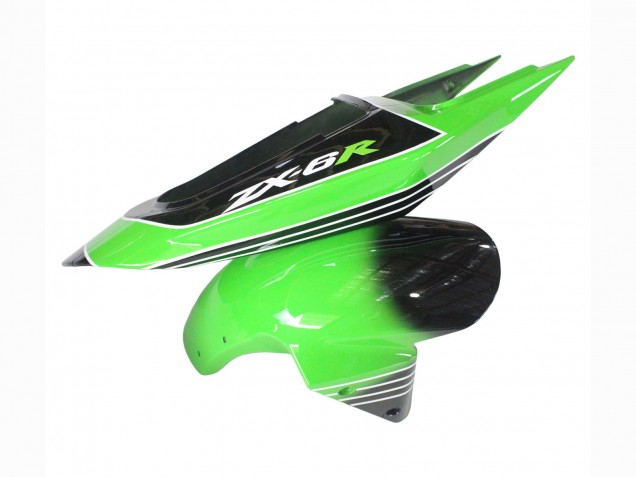 Mejores Carenados Moto Kawasaki ZX6R 2003-2004 - Verde Blanco Negro