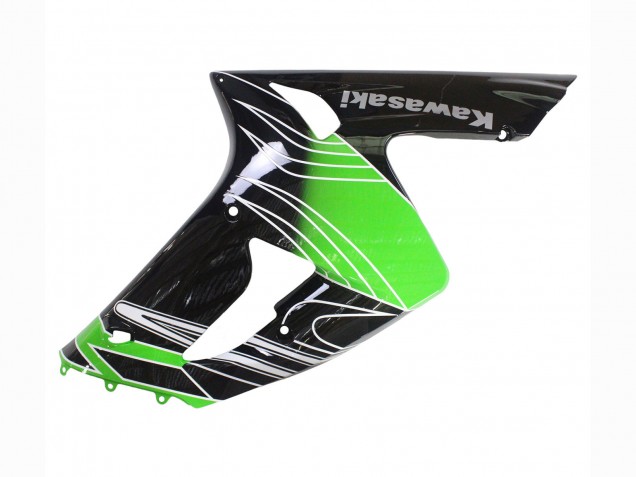 Mejores Carenados Moto Kawasaki ZX6R 2003-2004 - Verde Blanco Negro