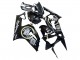 Mejores Carenados Moto Kawasaki ZX6R 2003-2004 - Negro Brillante Blanco Motul Lucky Strike