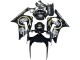 Mejores Carenados Moto Kawasaki ZX6R 2003-2004 - Negro Brillante Blanco Motul Lucky Strike