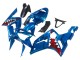 Mejores Carenados Moto Kawasaki ZX6R 2003-2004 - Azul Blanco Rojo Tiburón