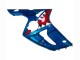 Mejores Carenados Moto Kawasaki ZX6R 2003-2004 - Azul Blanco Rojo Tiburón