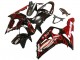 Mejores Carenados Moto Kawasaki ZX6R 2003-2004 - Negro Brillante Rojo Llama