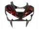 Mejores Carenados Moto Kawasaki ZX6R 2003-2004 - Negro Brillante Rojo Llama