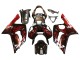 Mejores Carenados Moto Kawasaki ZX6R 2003-2004 - Negro Brillante Rojo Llama