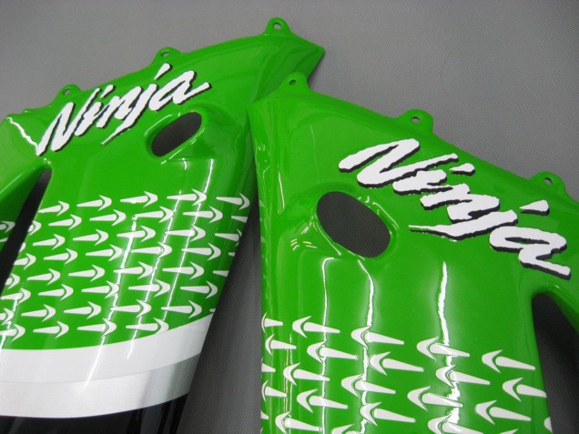 Mejores Carenados Moto Kawasaki ZX6R 2003-2004 - Verde Blanco Negro Elf Bridgestone