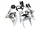 Mejores Carenados Moto Kawasaki ZX6R 2003-2004 - Blanco Negro Motul Lucky Strike